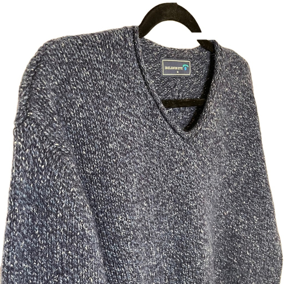 Vintage Ireland's Eye Wool Silk Speckled Sweater Blue Men's M - Picture 4 of 11